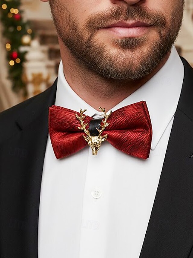 Deer Gold Tie Pin Men's with Velvet Head Bow