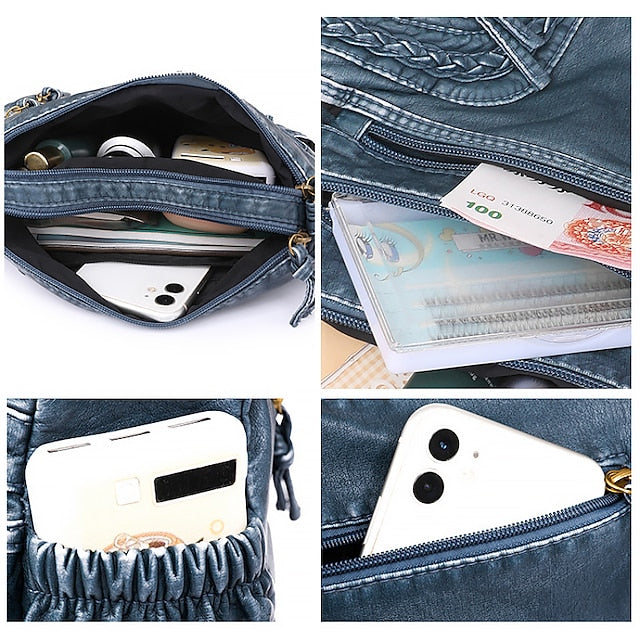 Brown Bag Women's Vintage Faux Boho Shoulder Leather –