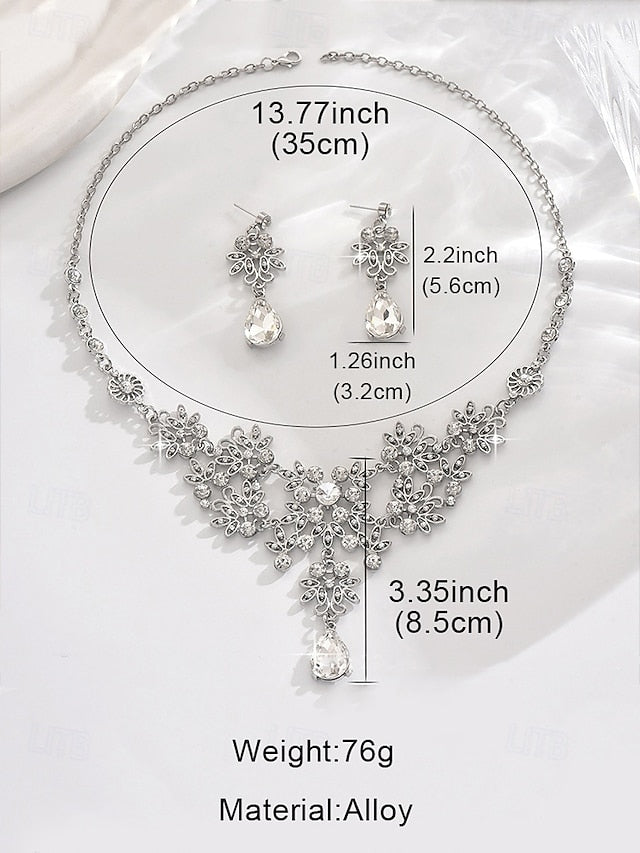 Elegant – Rhinestone and Jewelry Silver Set Women's Tiara