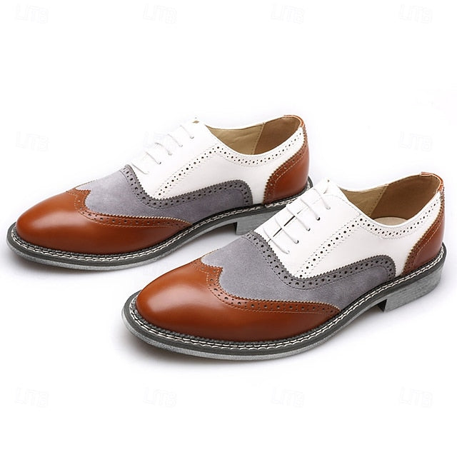 Oxford Men's Gatsby-Inspired Wingtip Shoes Spectator in
