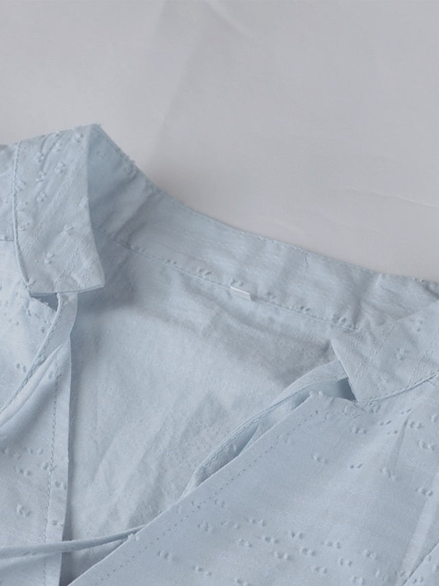 Women's White Blue Green Summer Spring Fall Midi Dress