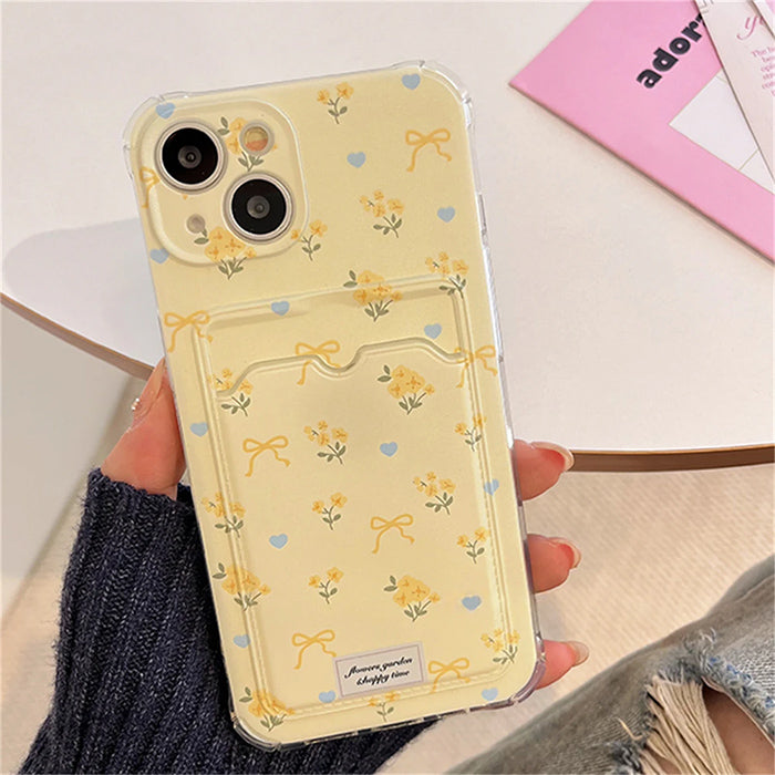 Coque de téléphone à motif floral doux