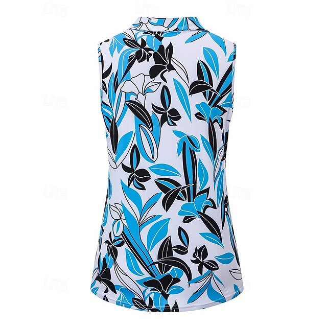 Women's Graphic Floral Botanical Sport Shirt Golf Polo