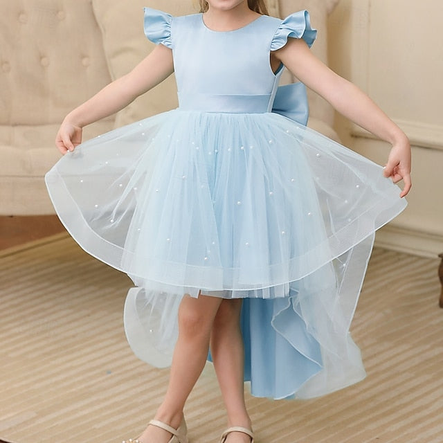 Kids Girl Solid Party Dress Flower Girls' Color