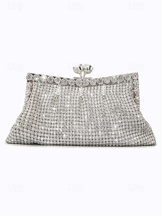 – Rhinestone Women's Clutch Vintage Purse Sage Green