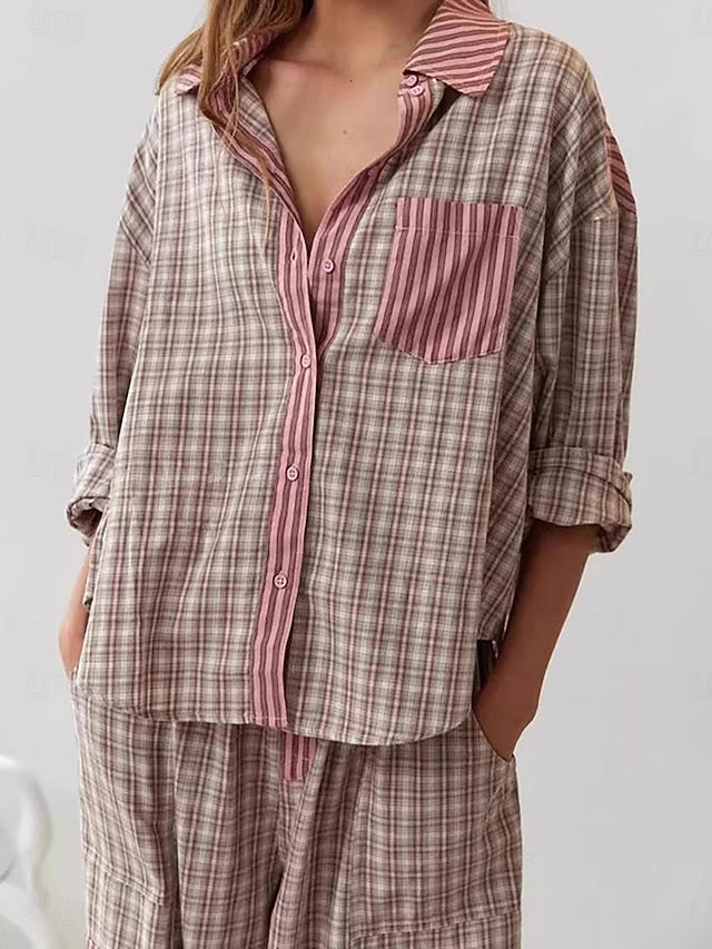 Women's Pants Sets Bolero Top Long Sleeve Shirt Collar