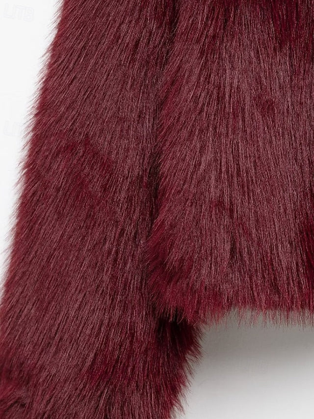 Coat Warm Leathers Faux Fur Furs Comfortable Women's