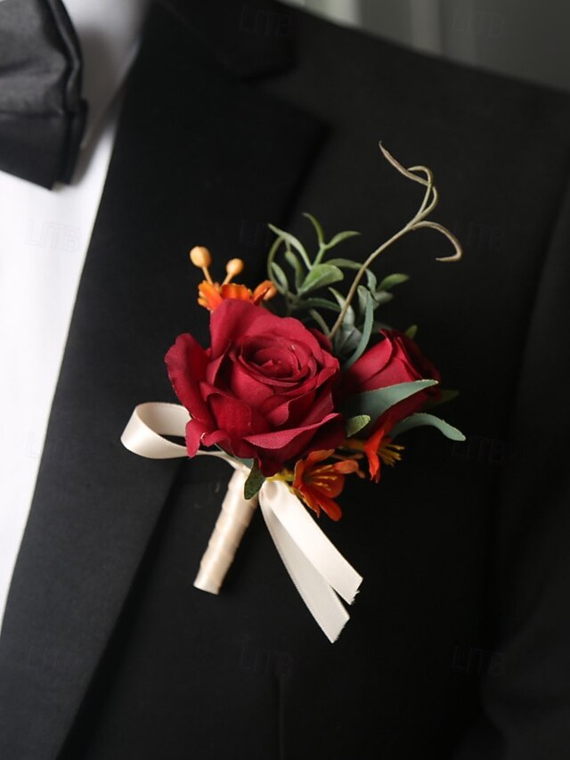 – Corsage Elegant and Wedding Boutonniere Artificial Wrist