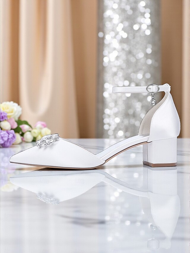 Shoes Burgundy Women's Heel Satin Block with Wedding