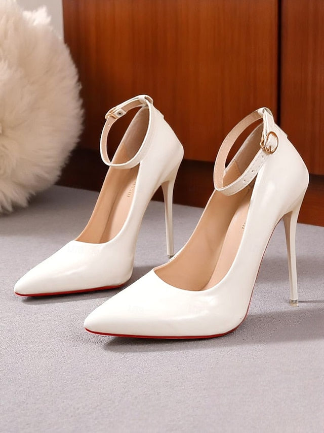 Ankle Women's Leather with Heels Stiletto Patent Black