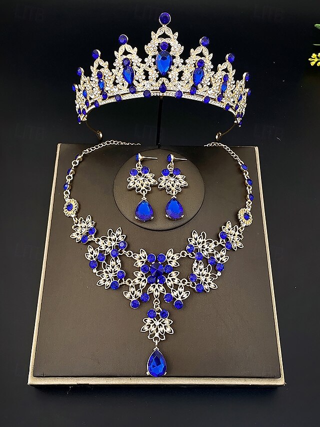 Elegant – Rhinestone and Jewelry Silver Set Women's Tiara