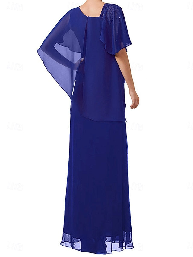 Square of the Elegant Simple Bride Neck Dress A-Line Mother