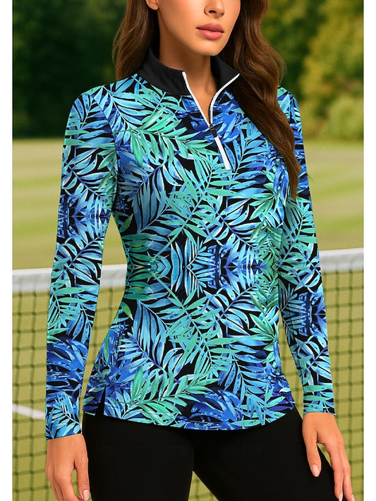 Women's Plants Tropical Floral Botanical Tops Golf Polo