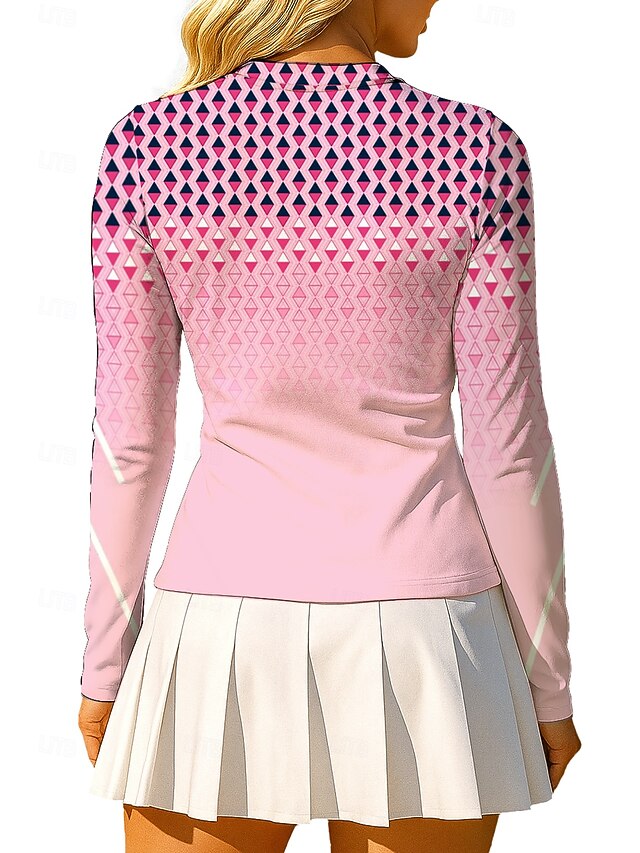 Women's Geometric Gradient Tops Sport Shirt Tennis Shirt