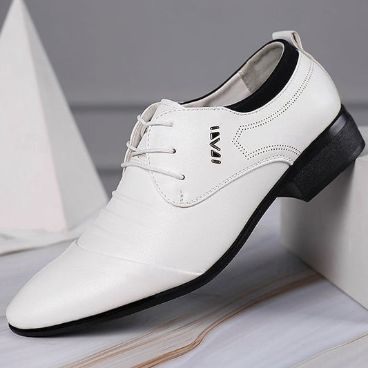 Lace-Up Men's Elegant Formal - White Shoes for