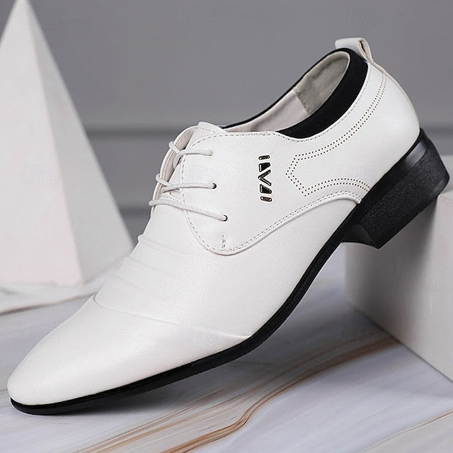 Lace-Up for Men's Shoes Elegant - Formal White