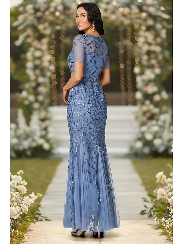 Mermaid Trumpet Floor Length Wedding Guest Dress Formal Dresses