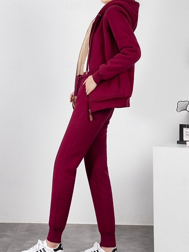 Women's Hoodie Pants Sets Bolero Top Long Sleeve Hooded