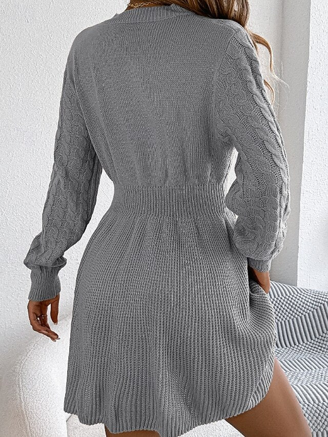 Women's Mini Dress Poly-Cotton Linen Texture Dresses