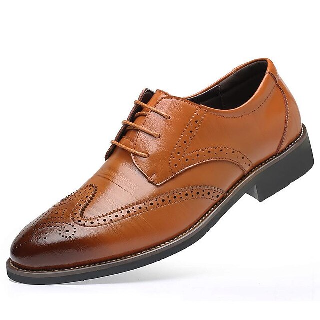 Shoes Blue Brogue with Faux Oxford Men's Classic Leather
