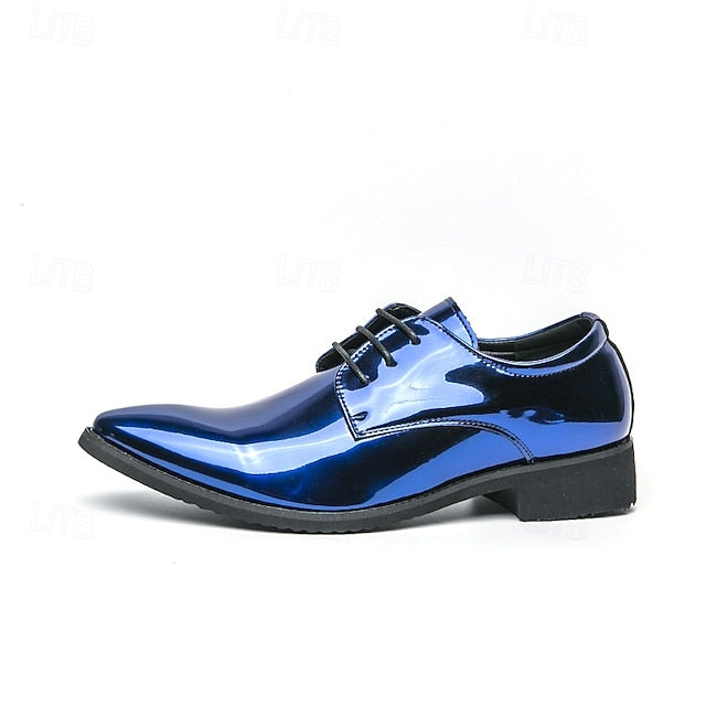 Lace-Up Formal Patent Men Shoes – for Glossy Leather Green