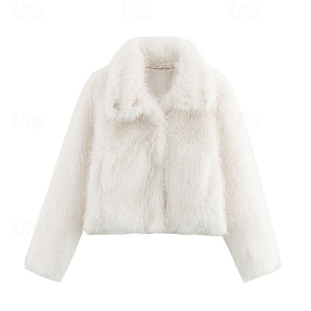 Coat Furs  Faux Buttons Warm Women's Fur Comfortable