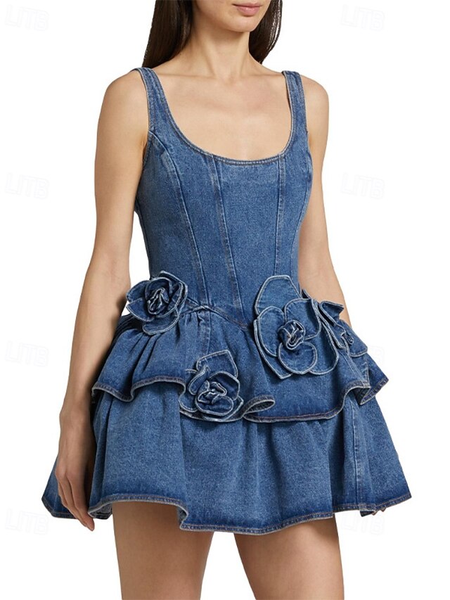 Women's Mini Dress Denim Dress Party Dress Cocktail Dress