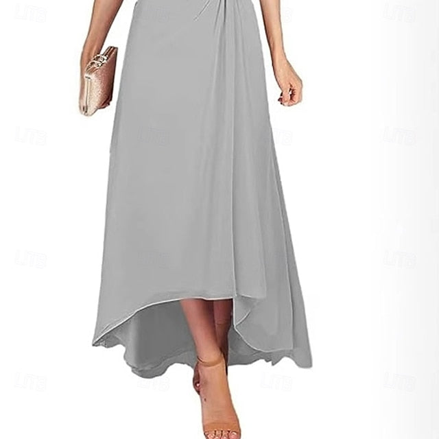 Simple the A-Line Bride of V Dress Neck Mother Elegant