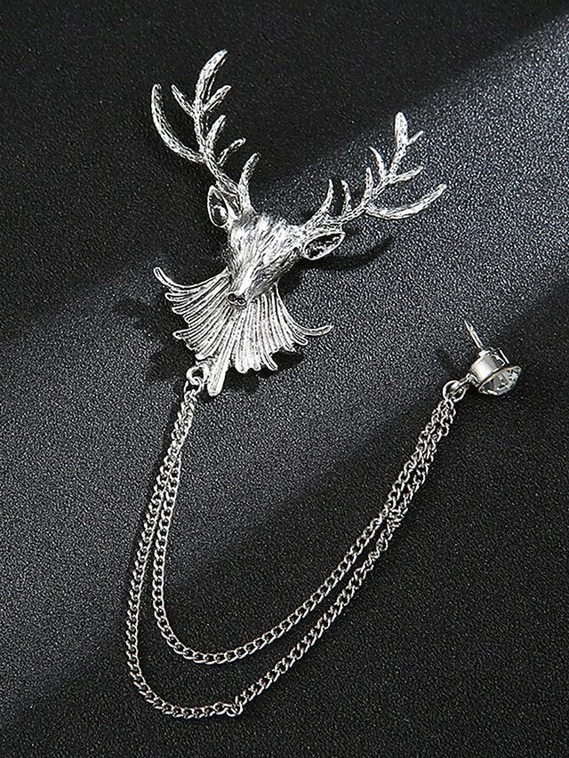 Lapel with Brooch Christmas Men's Pin Deer