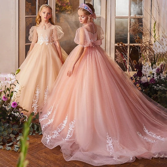 Girls' Party Princess Gown Girl Dress Flower Evening
