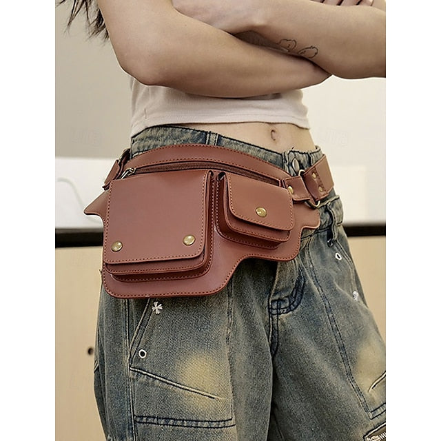 Bag Utility Women's with Vintage Belt Faux Leather