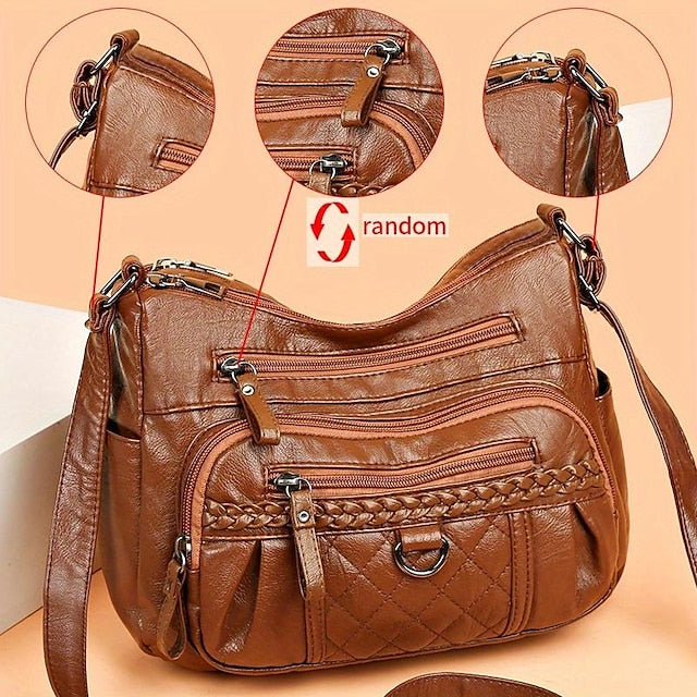 Hobo Bag PU Shoulder Leather Crossbody Women's