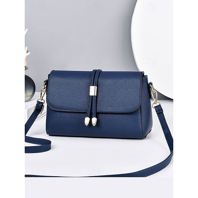 Bags in Leather Crossbody Burgundy Black and Faux Women's