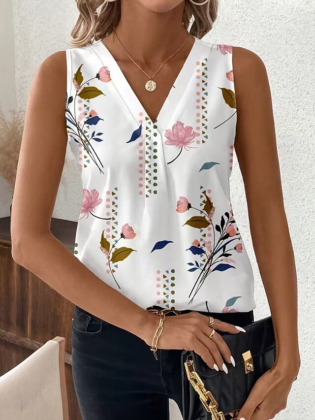 Women's Tank Top Floral Graphic Plants Elegant Vintage