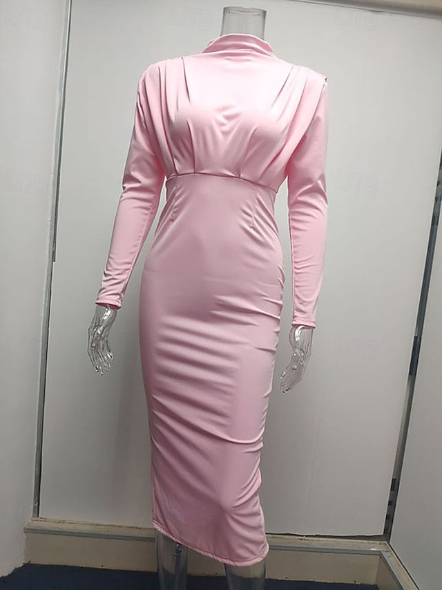 Women's Midi Dress Black Dress Elegant Fashion Modern Daily