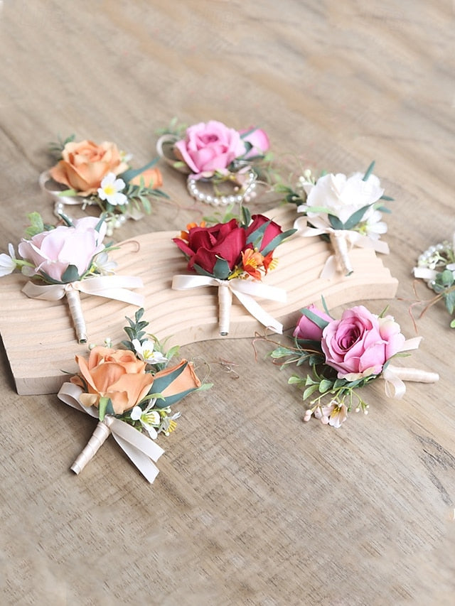 – Corsage Elegant and Wedding Boutonniere Artificial Wrist