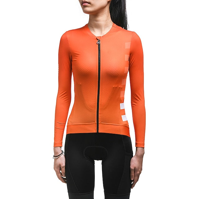Women's Cycling Jersey Stripes Long Sleeve Bike Jersey Top