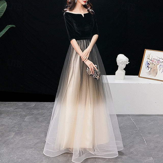 A-Line Evening Gown Elegant Dress Wedding Guest Prom Floor