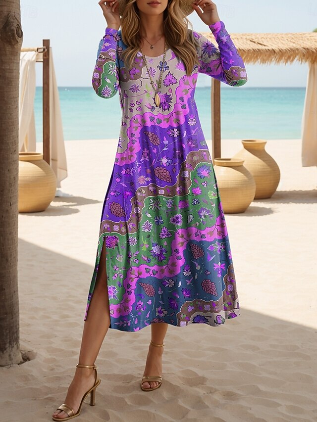 Women's Midi Dress T Shirt Dress Tee Dress Casual Daily