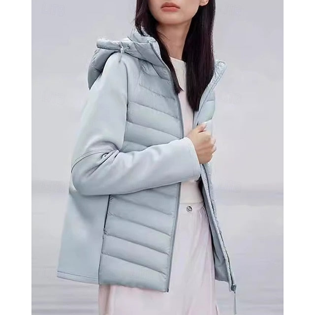 Women's Puffer Jacket outdoor coat Full Zip Hooded Long