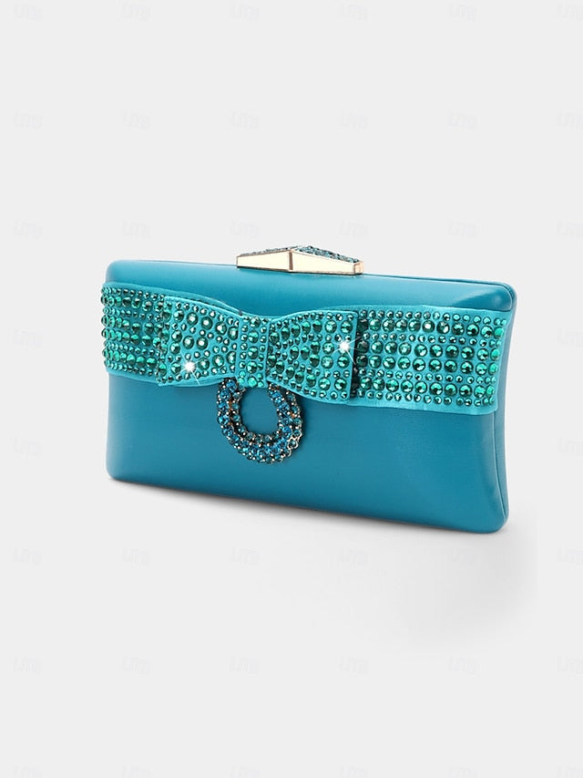 – with Clutch Sandals Gold Flat Rhinestone Bow Matching