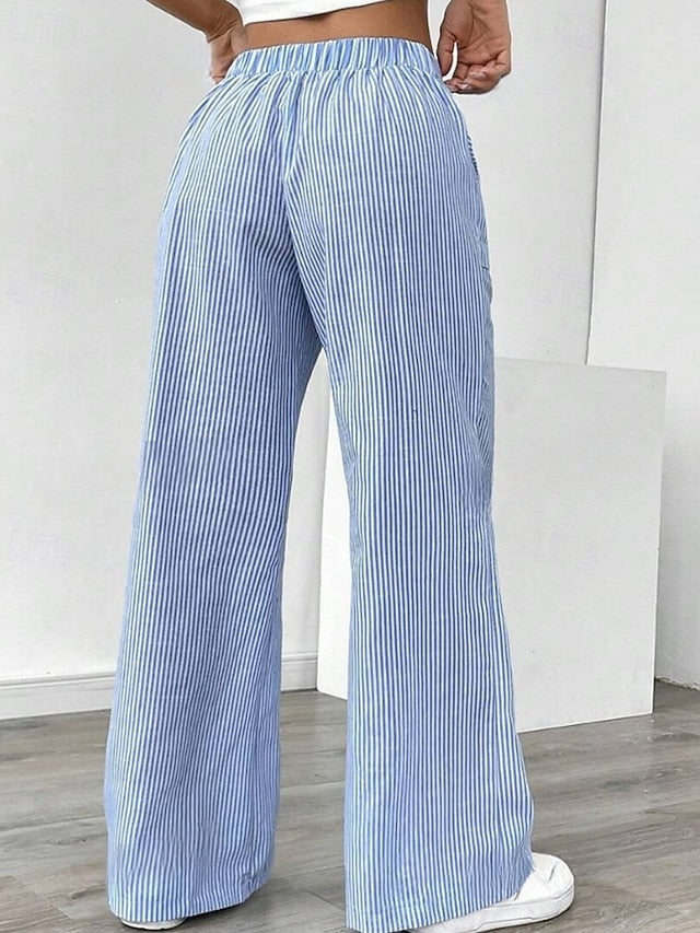 Women's Wide Leg Slacks Streetwear Casual Full Length