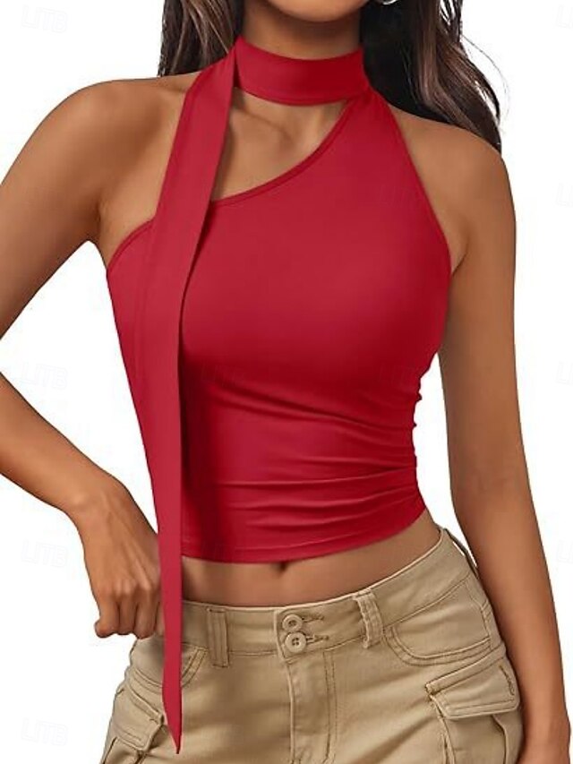 Women's Tank Top Sleeveless Shirt Tee Top Solid Color