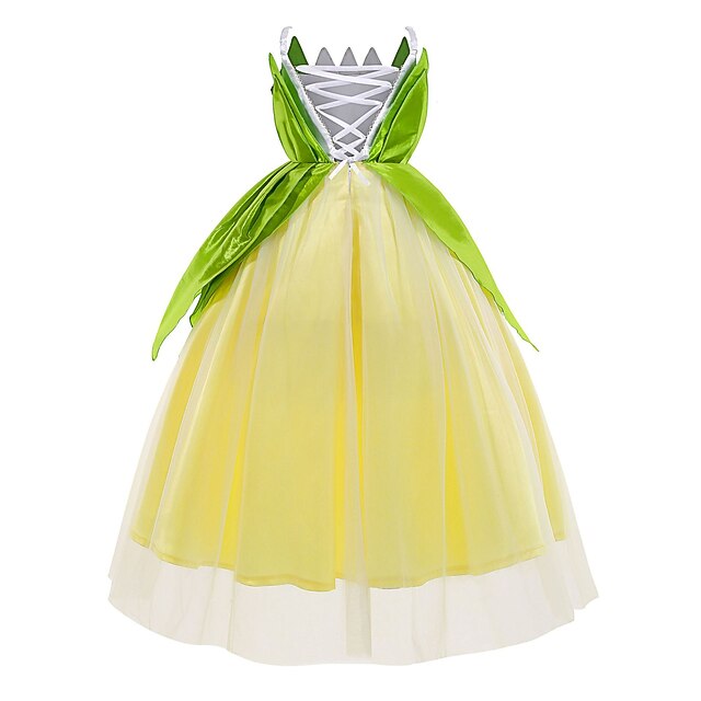 Dress Flower Bell Princess Fairytale Tinker Theme Tiana Girl