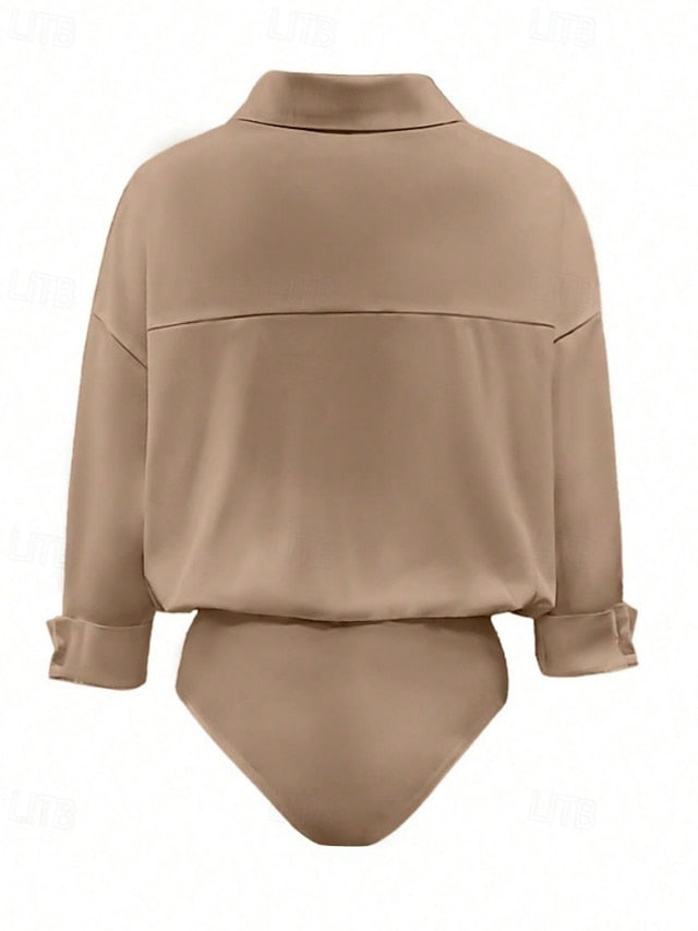 Women's Shirt Blouse Plain Stylish Basic Casual Long Sleeve