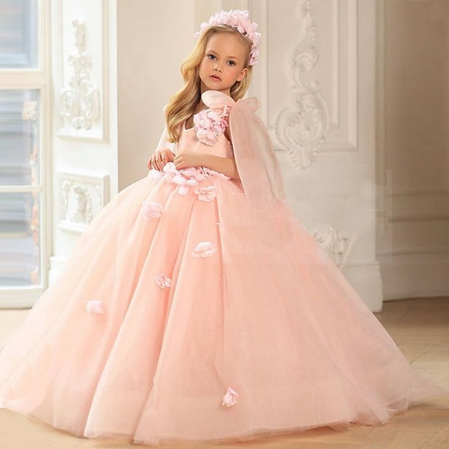Spring Sleeveless 3D Sequin Girls' Summer Dress Wedding