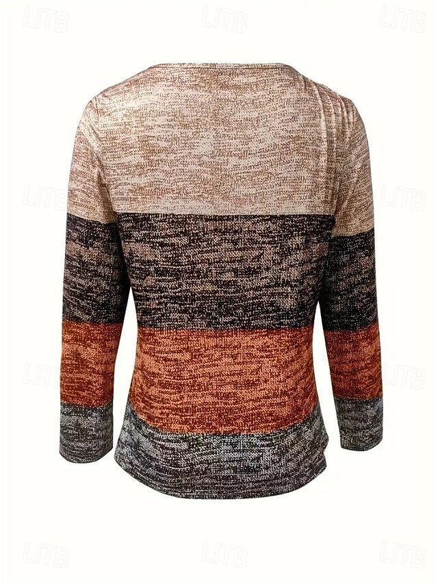Women's T Shirt Zipper Print Graphic Geometric Color Block