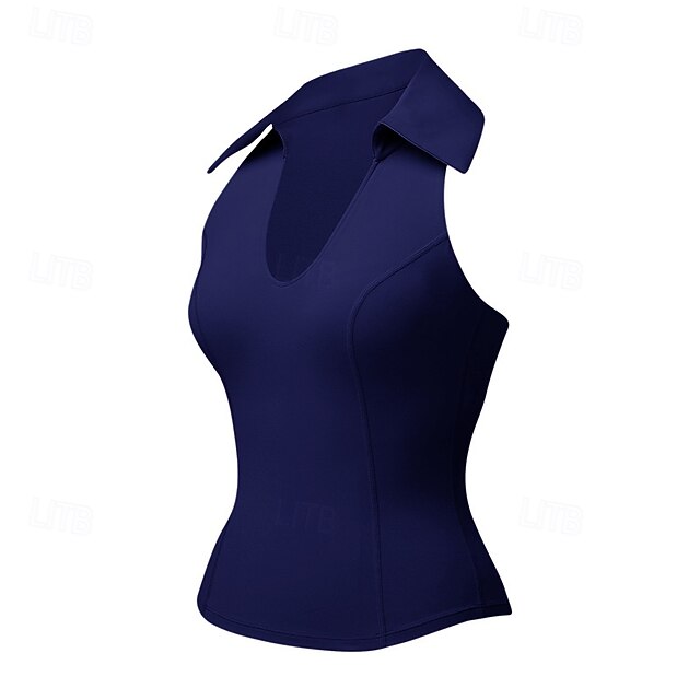 Women's Solid Colored Halter Tank Top Build-in Bra UV