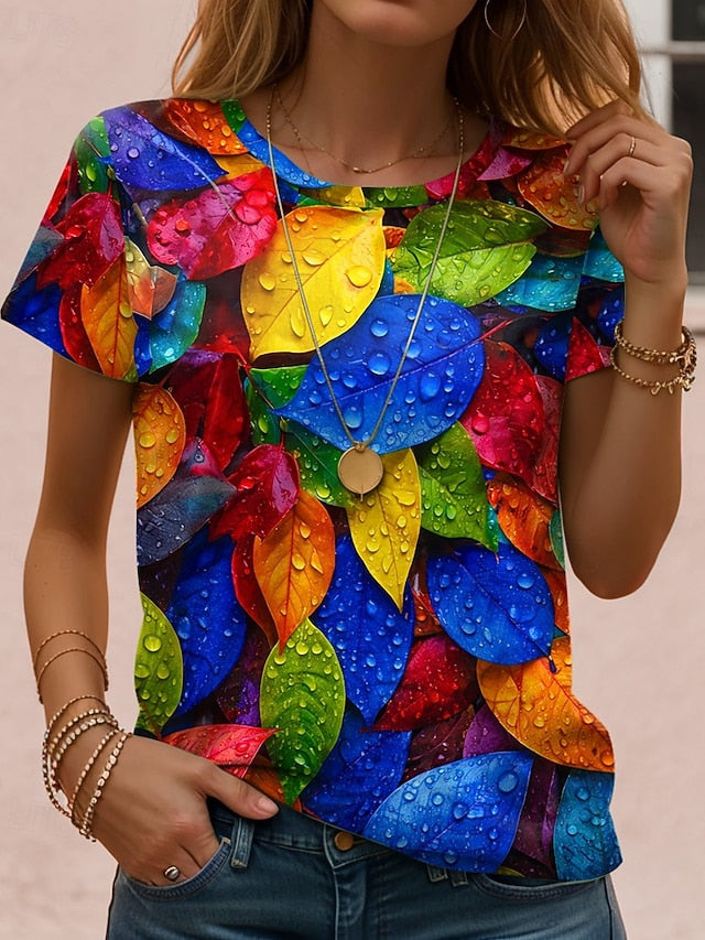 Women's T Shirt Floral Graphic Plants Vintage Stylish