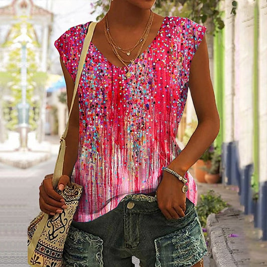 Women's Camisole Tank Top Basic Print Sleeveless Regular
